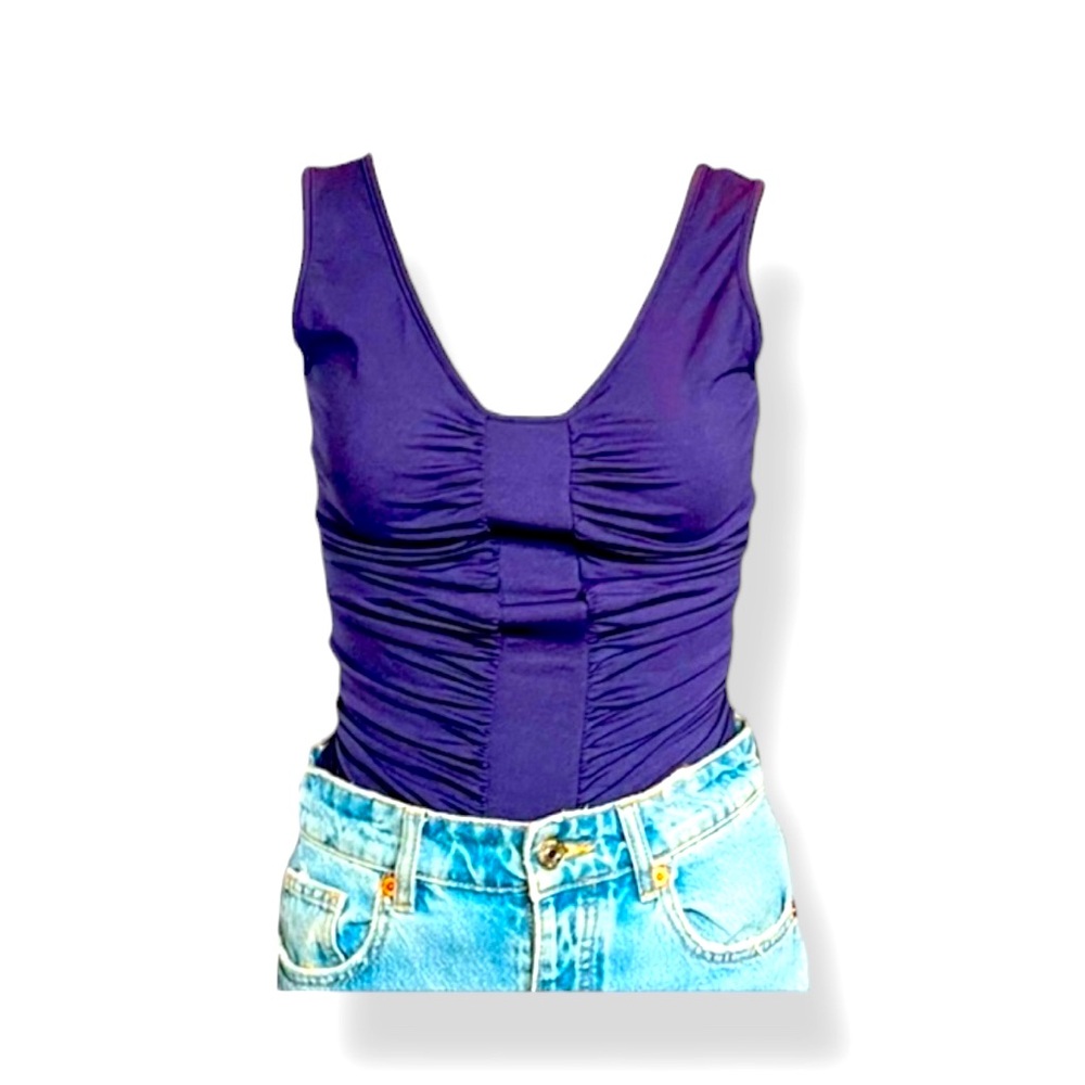 𝐏𝐀𝐓𝐑𝐈𝐙𝐈𝐀 𝐏𝐄𝐏𝐄 Royal Blue ruched tank top